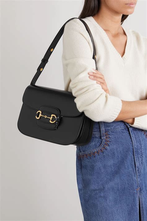 gucci horsebit shoulder bag black